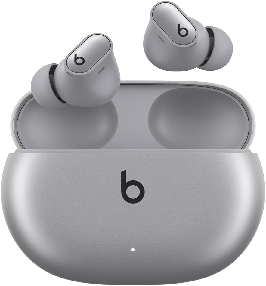 Beats Studio Buds + | True Wireless Noise Cancelling Earbuds, Enhanced Apple & Android Compatibility, Built-in Microphone, Sweat Resistant Bluetooth Headphones, Spatial Audio – Cosmic Silver