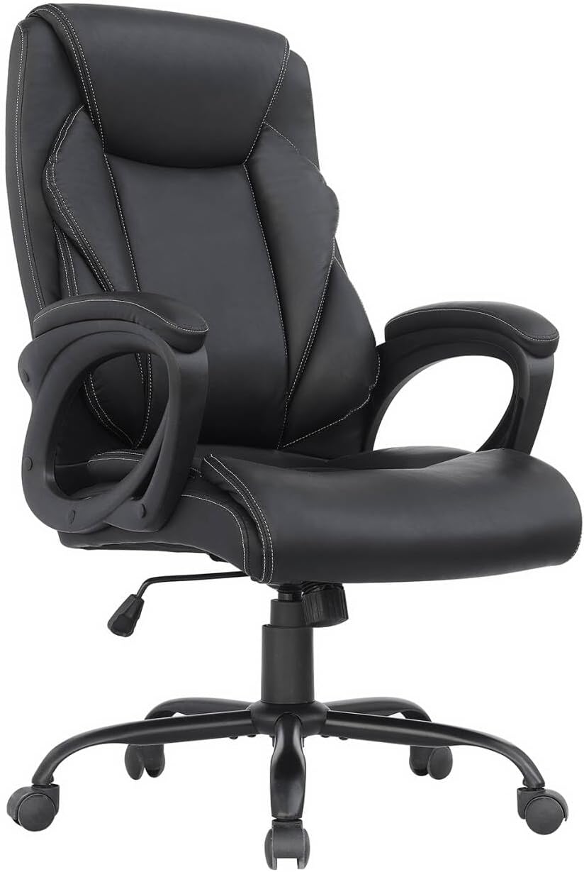 Ergonomic Office Chair,Big and Tall Leather Office Chair,Comfortable Executive Office Chair,High Back,Computer Desk Chair, Modern Office Chair,Comfy Office Chair with Padded Armrests