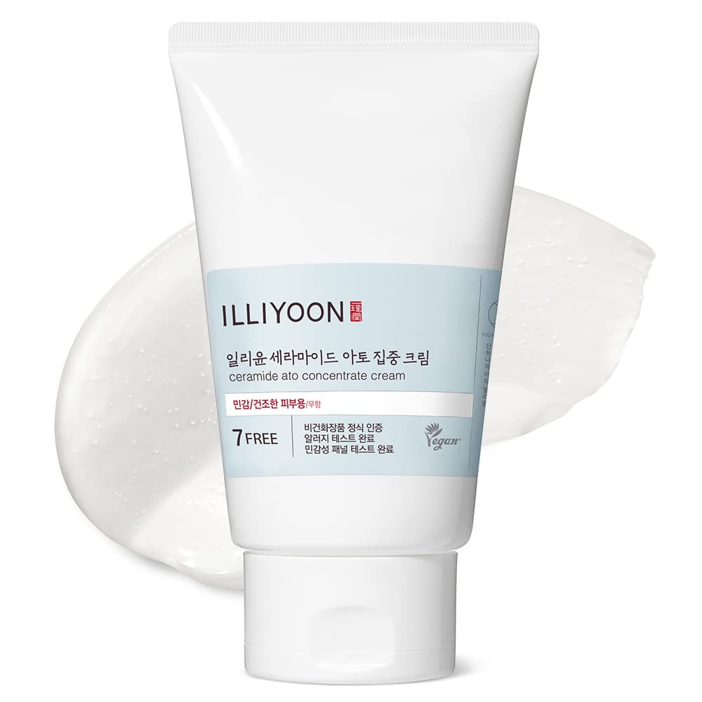 Illiyoon Ceramide Ato Concentrate Cream | Face Moisturizer for Dry & Sensitive Skin, 100hr Lasting Hydration, For Face & Body, Gentle for Infants, Skin Barrier Repair, Vegan Certified, 6.76 fl.oz.