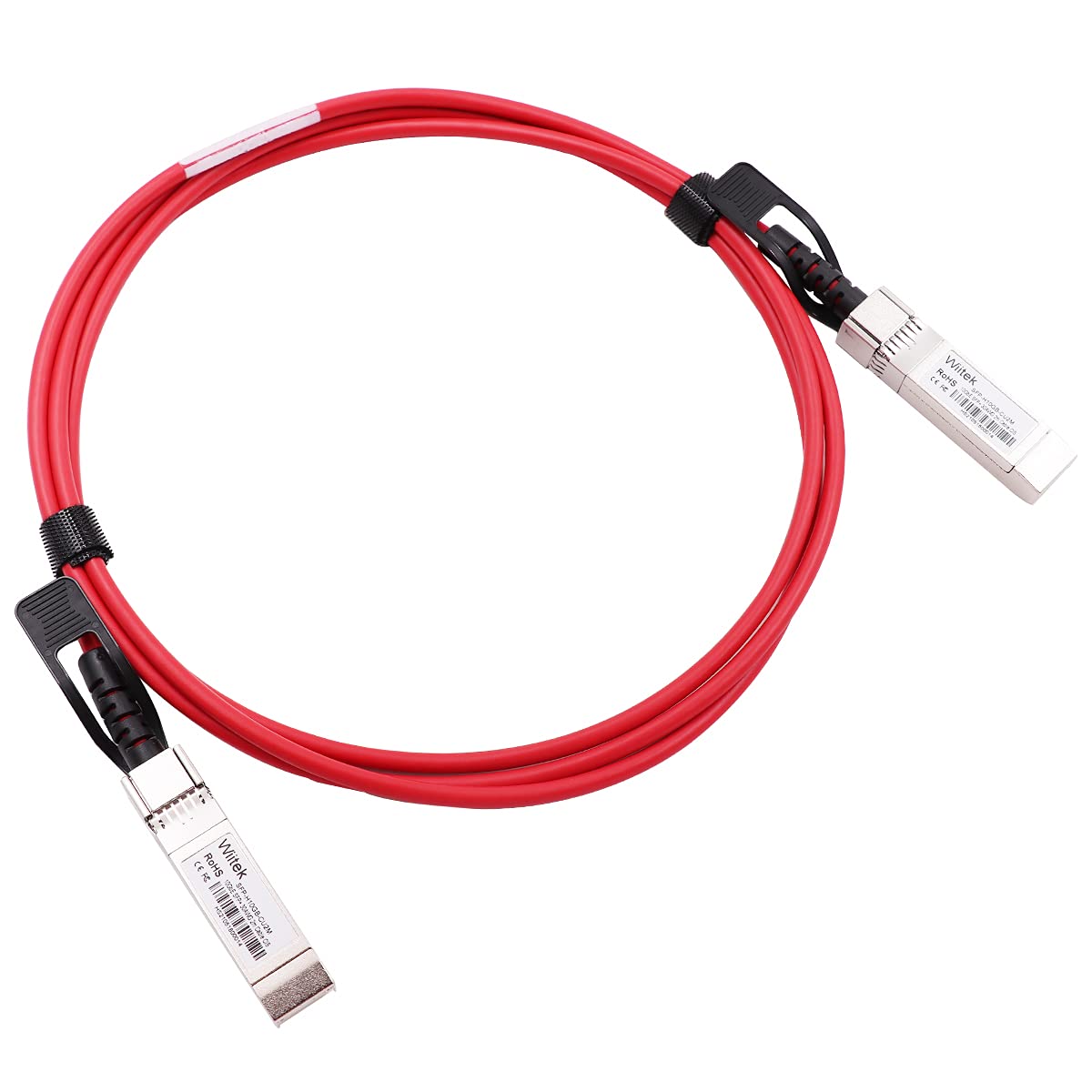 [Red Colored] 2m 10G SFP+ DAC Twinax Cable, 10Gbase-CU SFP+ Copper Cable, Compatible for Cisco SFP-H10GB-CU2M, Ubiquiti, Juniper, Mellanox, Mikrotik, Netgear, Supermicro, Open Source Switches