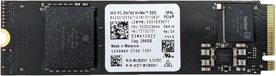 OEM Western Digital PC SN740 256GB M.2 PCI-e GEN 4X4 NVME SSD Internal Solid State Drive 80mm 2280 Form Factor M Key