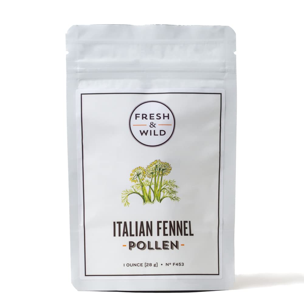 Fresh & Wild | Wild Italian Fennel Pollen | Vegan, Gluten-Free | Great with Rice, Pasta, Risotto, Marinades, Meat & Fish, or Even Sauces | 1 oz | Gourmet, Chef-Inspired Ingredients