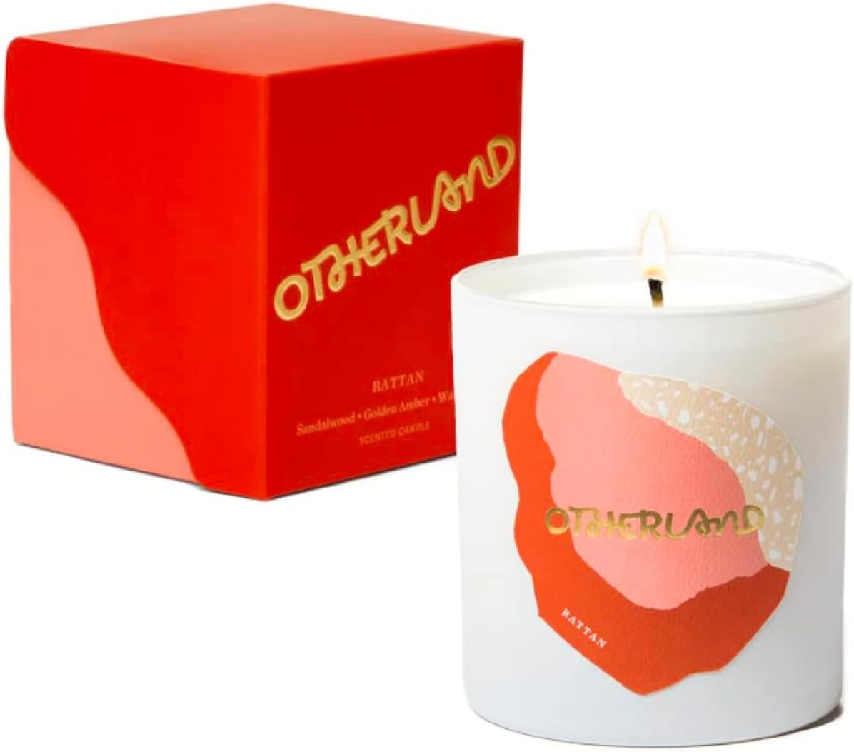 Otherland Rattan Sandalwood Scented Candle | Boxed Jar Candle | Luxury Candle | Single Wick Coconut & Soy Wax Blend Candle | Vegan Candle | Long Lasting Candle | White Candle (8 oz)