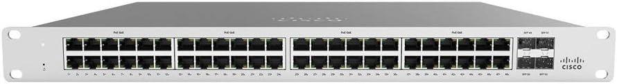 CISCO DESIGNED Meraki Cloud Managed MS120-48FP 740W PoE Switch – 48x 1GbE Ports, 4 x 1GbE SFP Uplink, 104 Gbps Switching Capacity (MS120-48FP-HW)