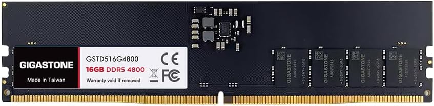 【DDR5 RAM】 GIGASTONE 16GB DDR5 4800MHz PC5-38400 CL 40-40-40-77 1.1V UDIMM 288 Pin Unbuffered Non ECC High Performance PC Desktop Memory Upgrade