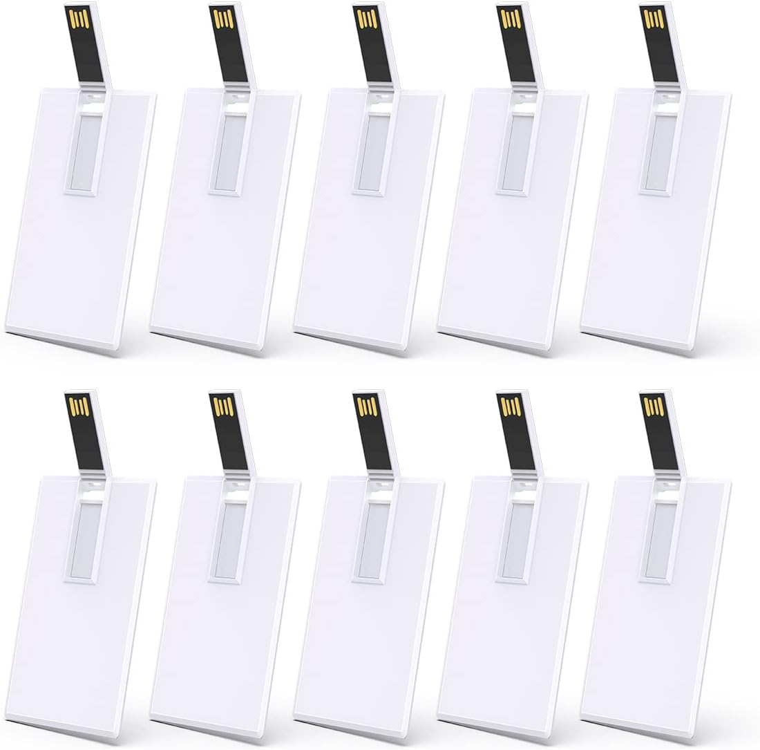 KEXIN 20 Pack 64GB USB Flash Drive Bulk USB Business Card Credit Card Bank Card Shape Flash Drive Memory Stick Key Credit USB Drives – Bulk USB Flash Drives – 64GB 20 PCS (White Card)