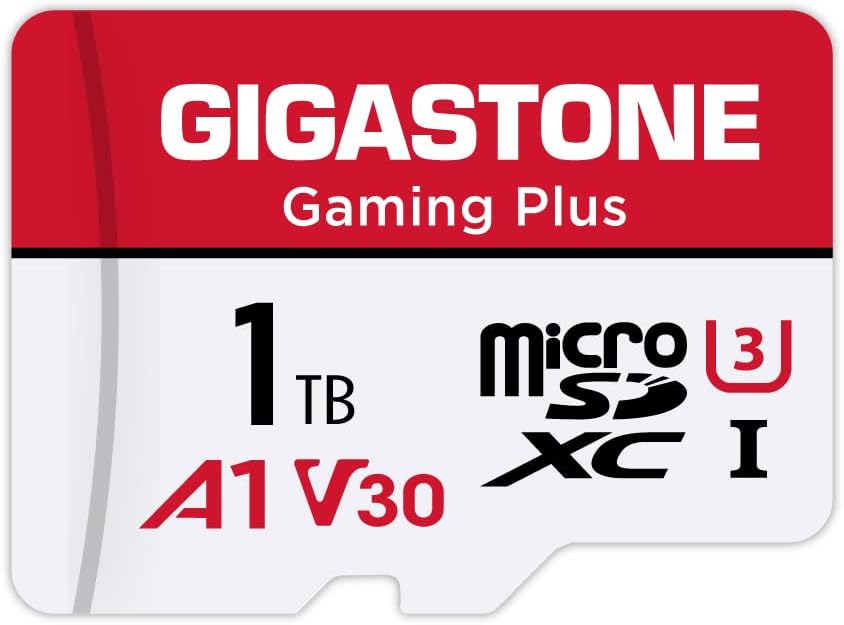 GIGASTONE 1TB Gaming Plus Series Memory Card Speed Up to 150/120MB/s for Nintendo-Switch, Steam Deck, 4K Video A1 V30 U3 MicroSDXC with SD Adapter