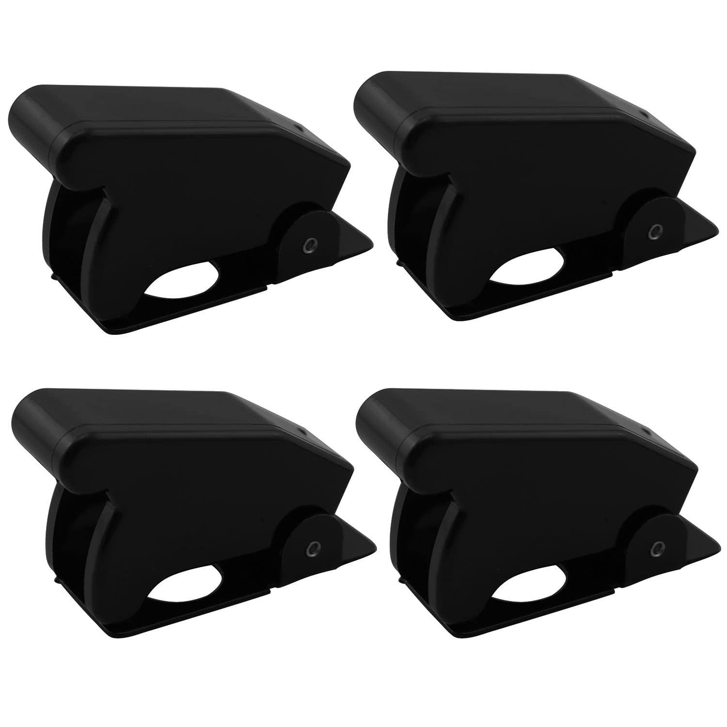 4pcs Toggle Switch Cover Plate Black Dustproof and Waterproof Safety Flip Cover Protection Cap Guard for Toggle Switch 12mm Mount Dia