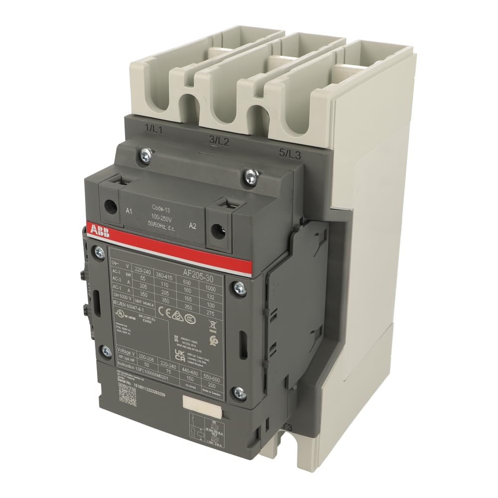 1SFL527002R1311 | AF205-30-11-13 | ABB CONTACTOR, 3 Pole, 110KW, 205A, AC3, Coil 100-250V, NO+NC AUX