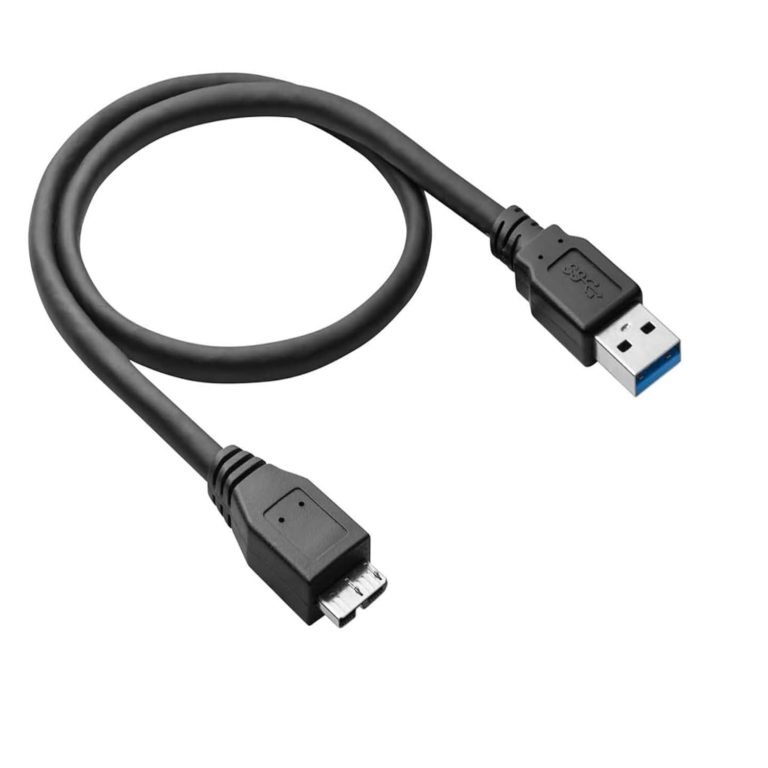 3FT External Hard Drive Cord, Replacement USB 3.0 to Micro-B Super Speed/Charge SS Cable for Western Digital WD My Passport, Seagate, Toshiba Canvio, Samsung S5/Note 3, LaCie, Elements & More