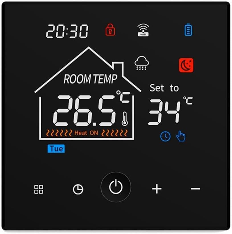 FACULX Wi-Fi Smart Thermostat, for Tuya Smart Thermostat Heating Thermostat Room Thermostat Wifi Wall Smart Thermostat 7 Day Programmable, Touch Screen for Floor Heating