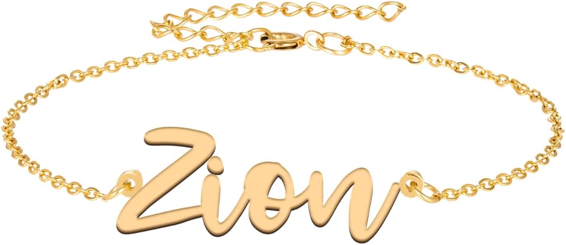 Personalized Name Bracelet Engraved Name Charm Anklet Jeweley Christmas Gift for Mom