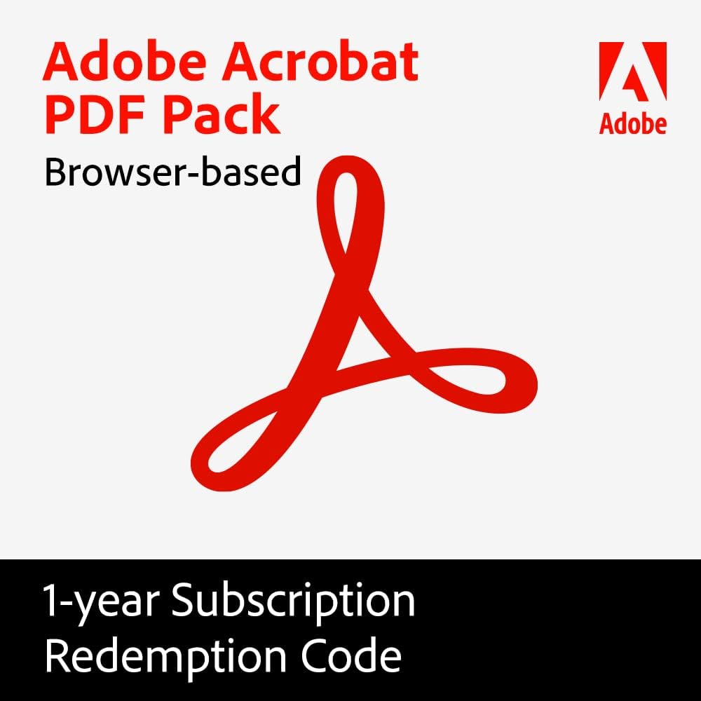 Adobe Acrobat PDF Pack | 12-Month Access to Online PDF and E-Sign Tools, Non-Renewal | Web-browser based[Online Code]