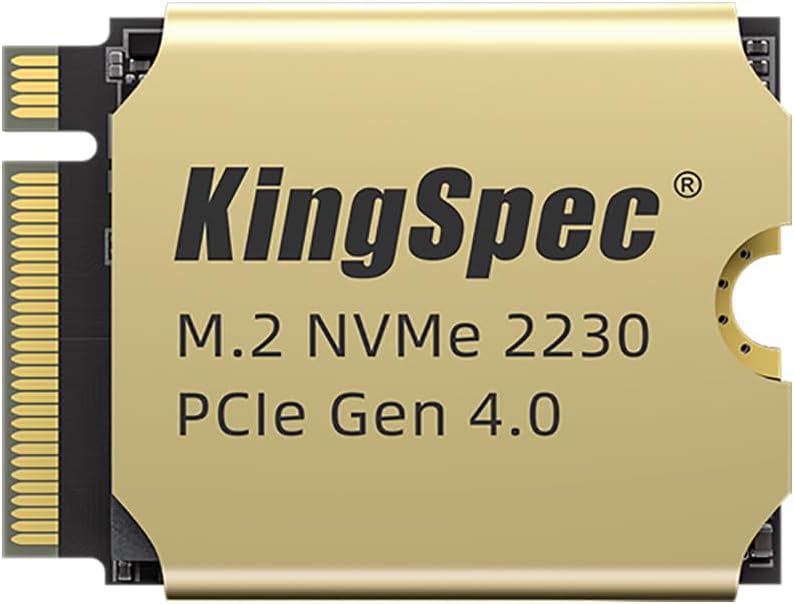 KingSpec 512GB 2230 NVMe GEN 4×4 M.2 SSD, R/W up to 5,000MB/s & 2600MB/s, PCIe 4.0 Internal SSD – 3D TLC NAND Flash, 2230 SSD Great for Steam Deck ROG Ally Microsoft Surface