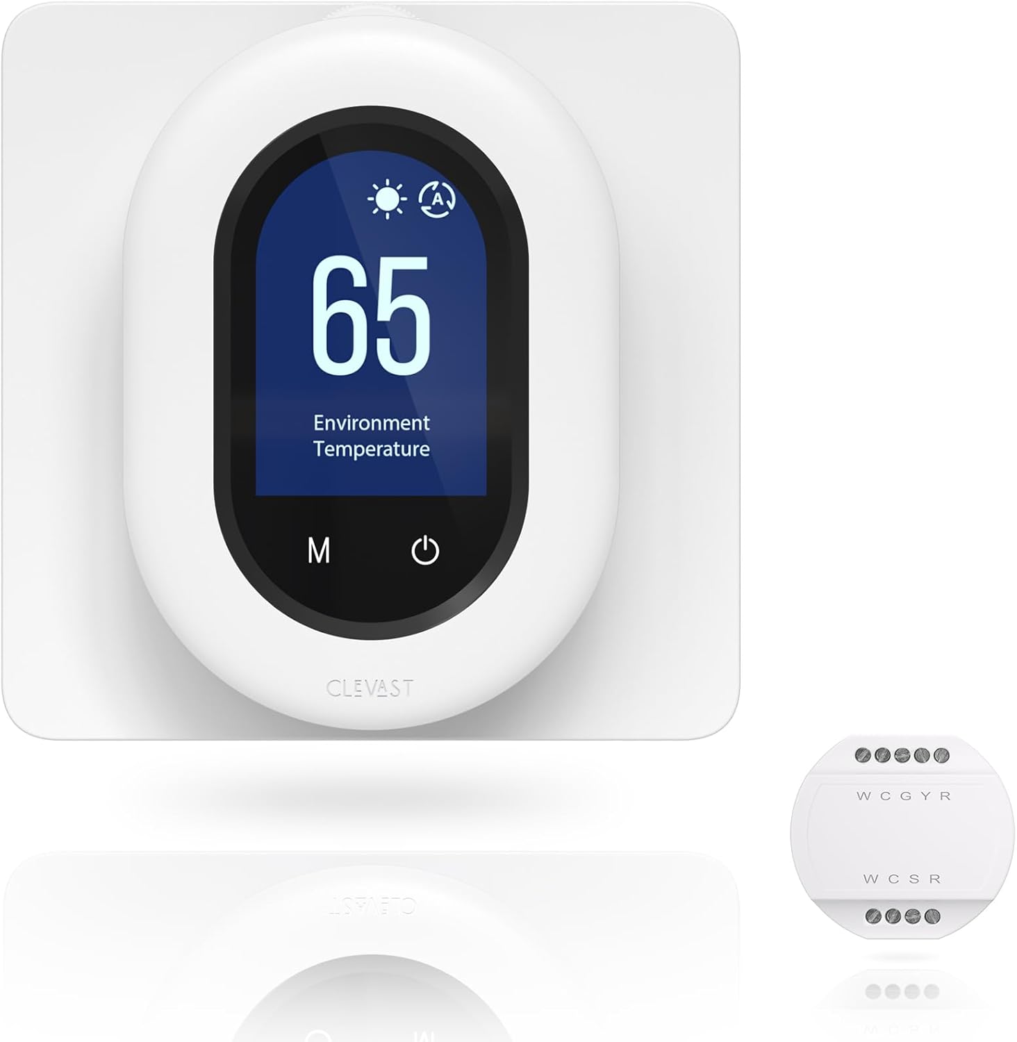 CLEVAST Smart Thermostat for House – Programmable WiFi Thermostats for Home, Digital Thermostat Compatible with Alexa and Google Assistant, DIY Install with C Wire Adapter, White