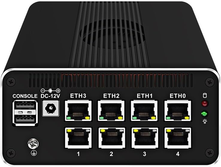 8 Ports Firewall Micro Appliance/Mini PC, 12th Gen Alder Lake- N100 Quad Core Firewall Mini PC with 8×2.5G i226-V LAN DDR5 RAM, Support AES-NI Router PC VPN OPNsense, Barebone