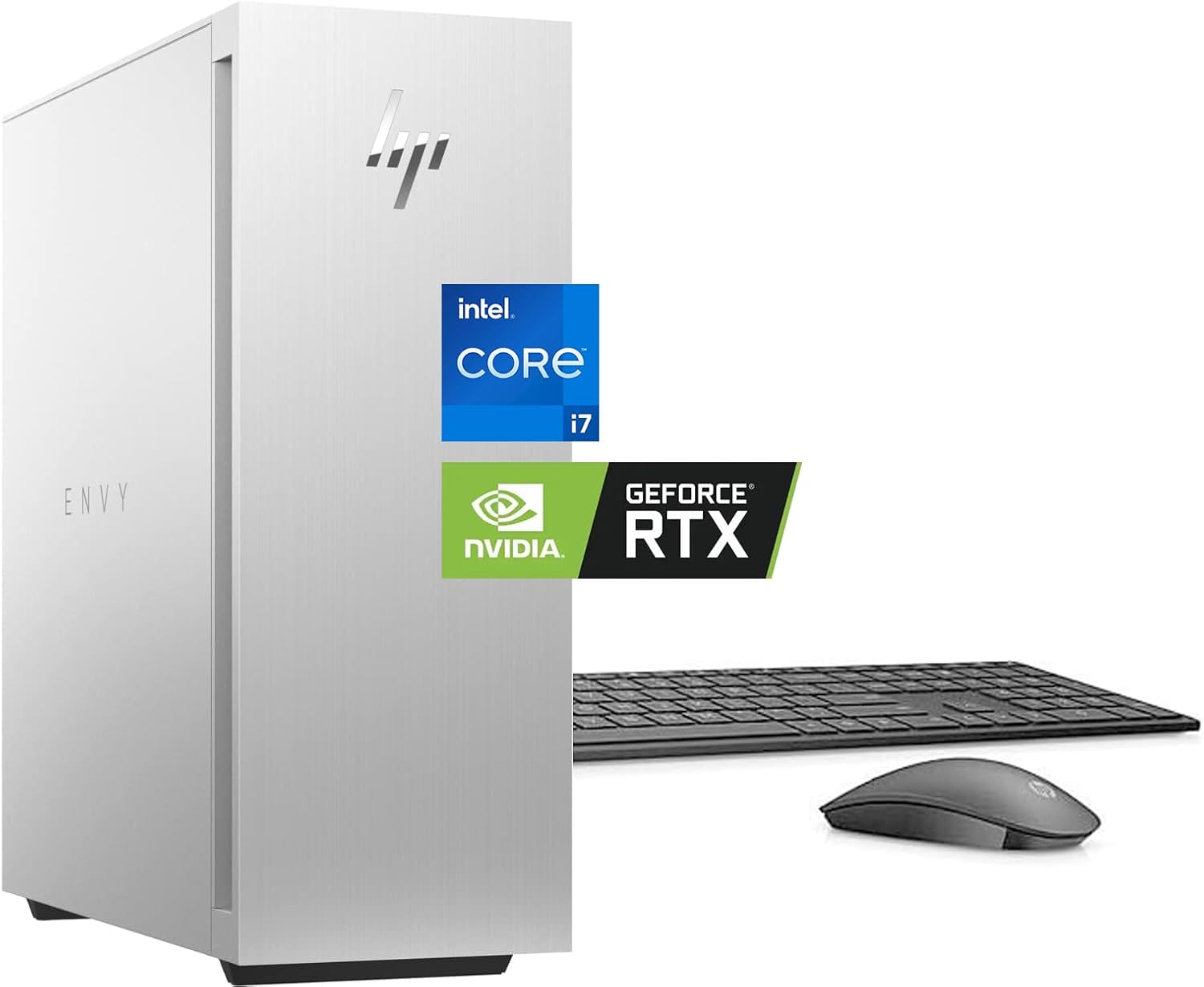 HP Flagship Envy Desktop for Business and Home, Intel 12-Core i7-12700(Up to 4.90GHz), NVIDIA GeForce RTX 3060 Ti, 32GB RAM, 2TB SSD + 1TB HDD, Wireless KB & Mouse, Win 11 Home, w/BWE Accessories