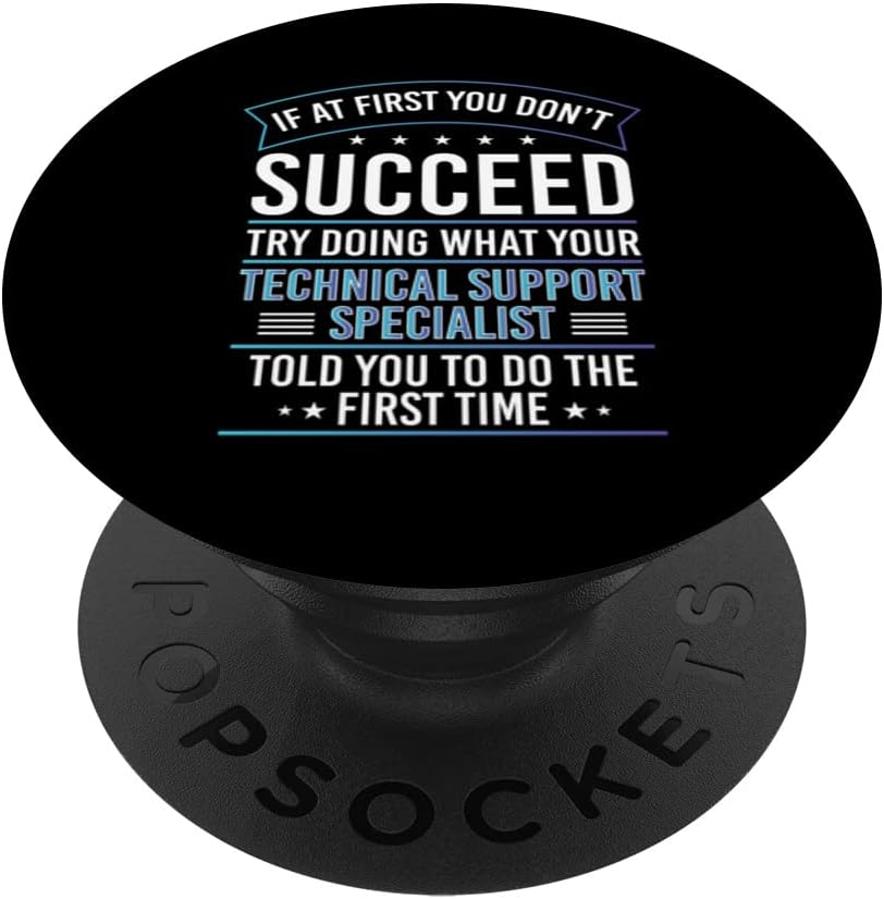 Technical Support Computer PC IT Helpdesk Geek Nerd Design PopSockets Swappable PopGrip