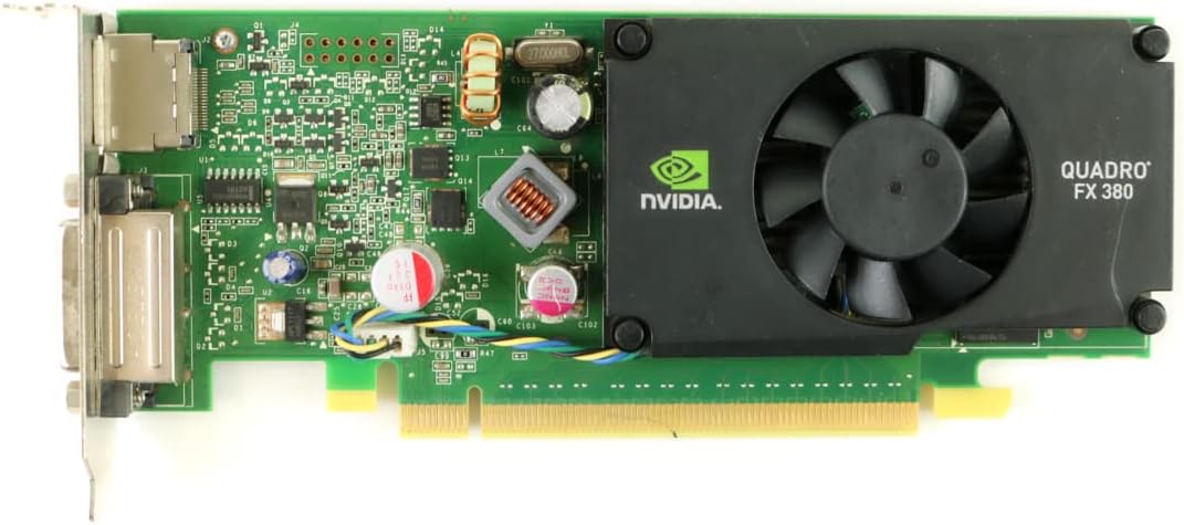 NVIDIA Quadro FX 380LP by PNY 512MB DDR3 PCI Express Gen 2 x16 DVI-I DL and DisplayPort Professional Graphics Board, VCQFX380LP-PCIE-PB