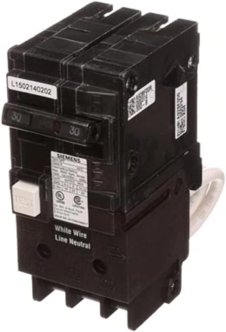 SIEMENS QF220A Ground Fault Circuit Interrupter, 20 Amp, 2 Pole, 120V, 10,000 Aic,