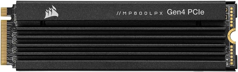 Corsair MP600 PRO LPX 8TB M.2 NVMe PCIe x4 Gen4 SSD – Optimised for PS5 (Up to 7,000MB/sec Sequential Read & 6,100MB/sec Sequential Write Speeds, High-Speed Interface, Compact Form Factor) Black