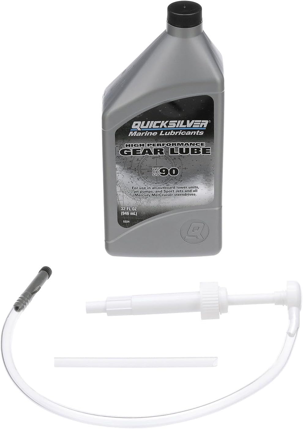 Quicksilver by Mercury Marine 802891Q05 SAE 90 High Performance Gear Lube and Pump Kit, 32 Fl. Oz.