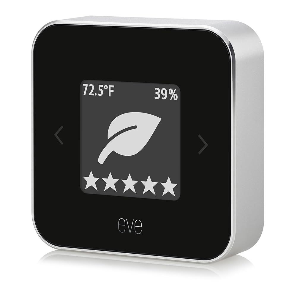 Eve Room – Indoor air Quality Sensor to Monitor air Quality (VOC), Temperature & Humidity, Apple HomeKit Technology, Bluetooth and Thread