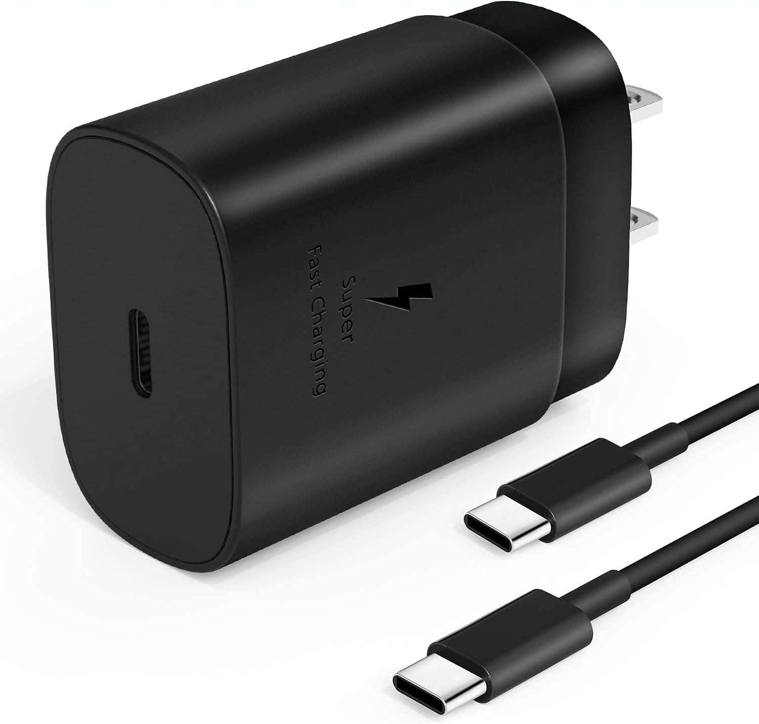 Fast Adaptive Wall Adapter 25W Charger for Samsung galaxys A72 with 4FT (1.2M) UrbanX USB C PD Charging and Data Transfer Cable – Black (US Version with Warranty)