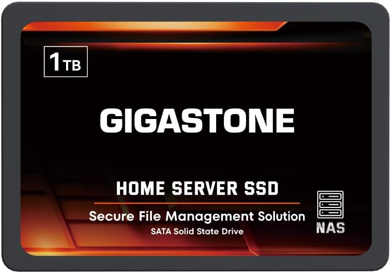 Gigastone Home Server SSD 1TB NAS SSD Drive Cache 24/7 Durable TLC High Endurance Personal Cloud Data Sync Network Attached Storage RAID 3D NAND 2.5″ SATA Internal Solid State Hard Drives