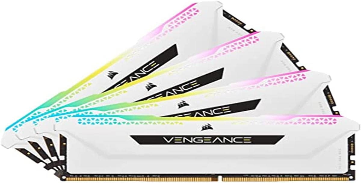 Corsair Vengeance RGB PRO SL 64GB (4x16GB) DDR4 3200MHz C16 Desktop Memory (10 Ultra-Bright RGB LEDs, Custom Performance PCB, Tight Response Times, Intel XMP 2.0) White