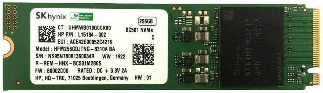 CUK Hynix BC501 256GB M.2 2280 PCIe NVMe Internal Solid State Drive (SSD) Bulk OEM Tray