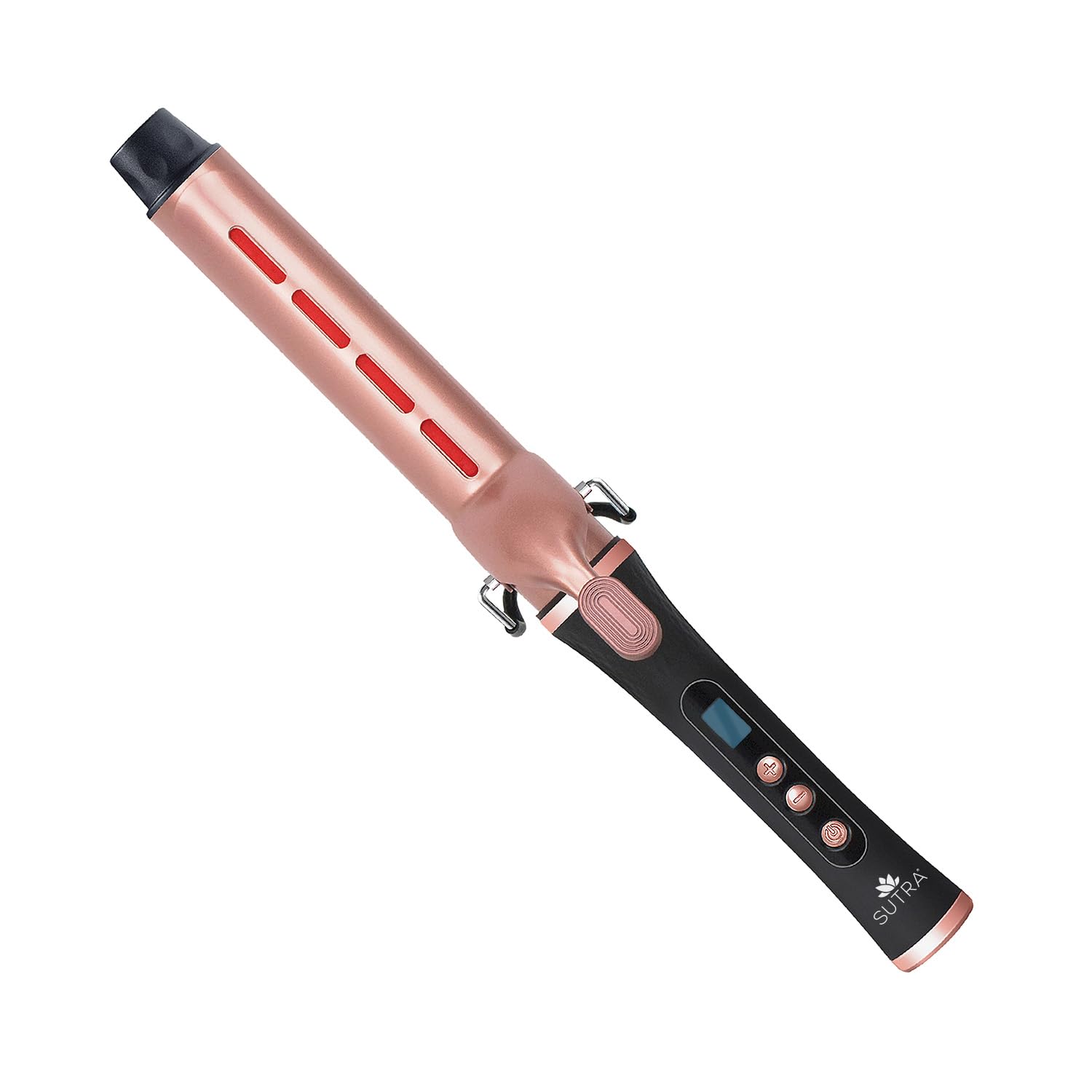 Sutra IR2 Infrared Curling Iron, Clip Curling Iron, Rose Gold Ceramic Barrel, Adjustable Digital Temperature Control up to 430°F, Auto Shut Off