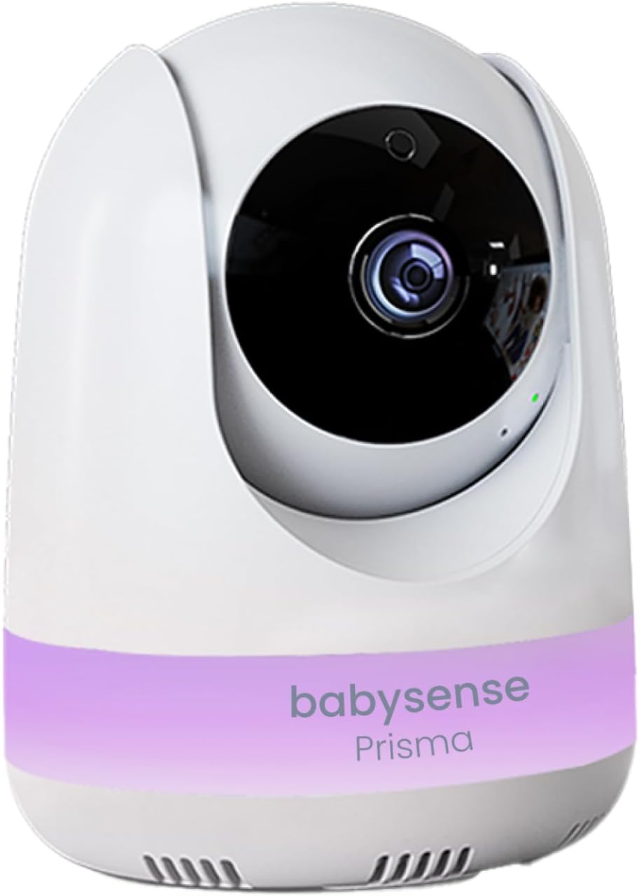 Babysense Add-On Camera Prisma Video Baby Monitor, Remote Pan Tilt Zoom, Two-Way Talk-Back Audio, Long Range, Night Vision, RGB Night Light, Lullabies, Temperature Monitoring