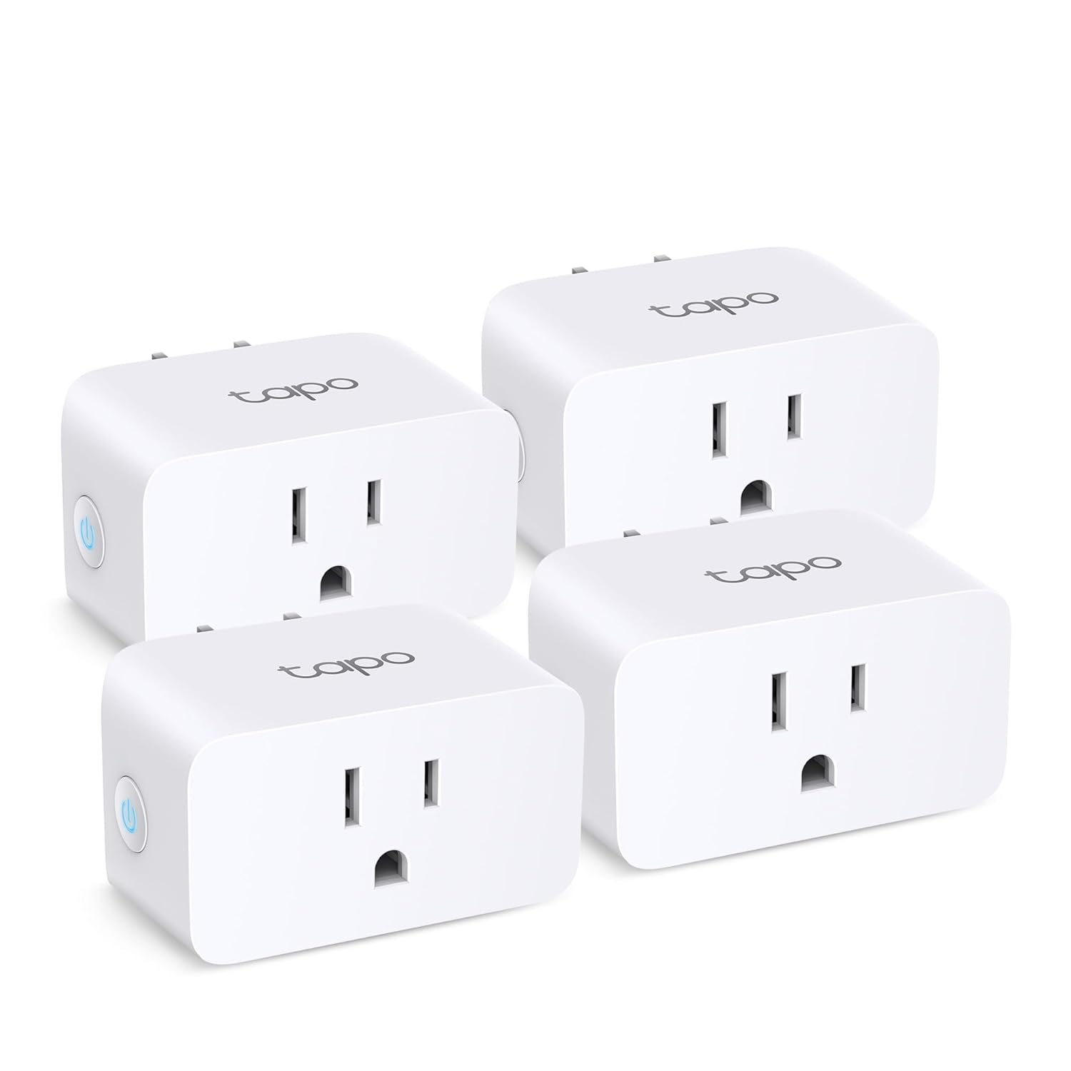 TP-Link Tapo Smart Plug Mini, Matter Compatible, Compatible with Alexa, Google Home & Samsung SmartThings, Energy Monitoring, 15A, UL Certified, 2.4G Wi-Fi Only, Tapo P110M(4-Pack)