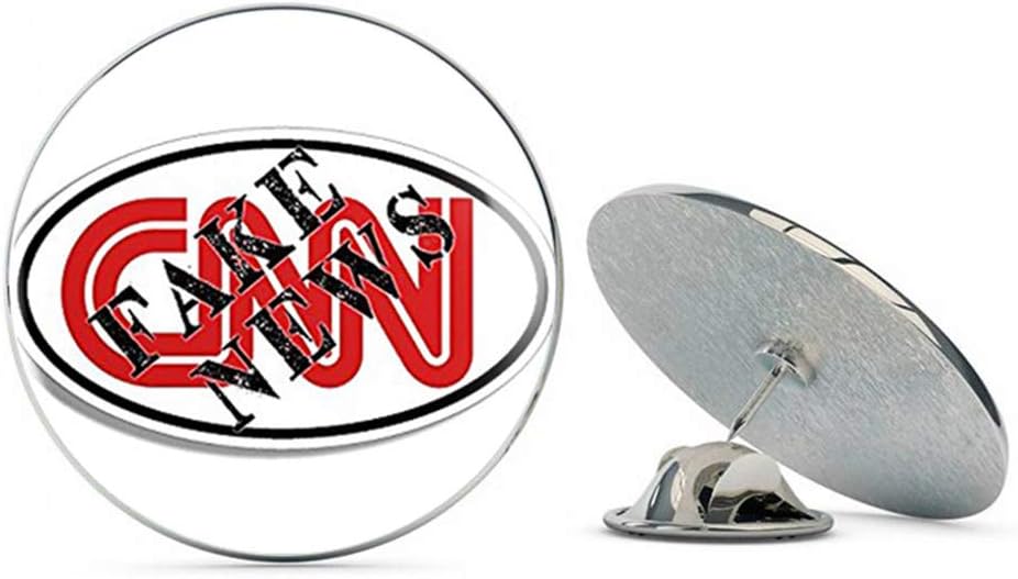 Oval CNN Stamped as Fake News (Political Anti msm Trump) Metal 0.75″ Lapel Hat Pin Tie Tack Pinback