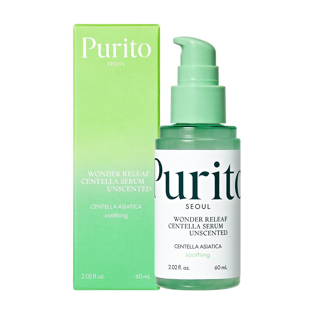 PURITO Centella Unscented Serum, Korean Centella, for All Skin Types, Ampoule, Soothing, Calming, Facial Serum for face, Vegan & Cruelty-Free, Korean Skin Care, 60ml 2fl.oz