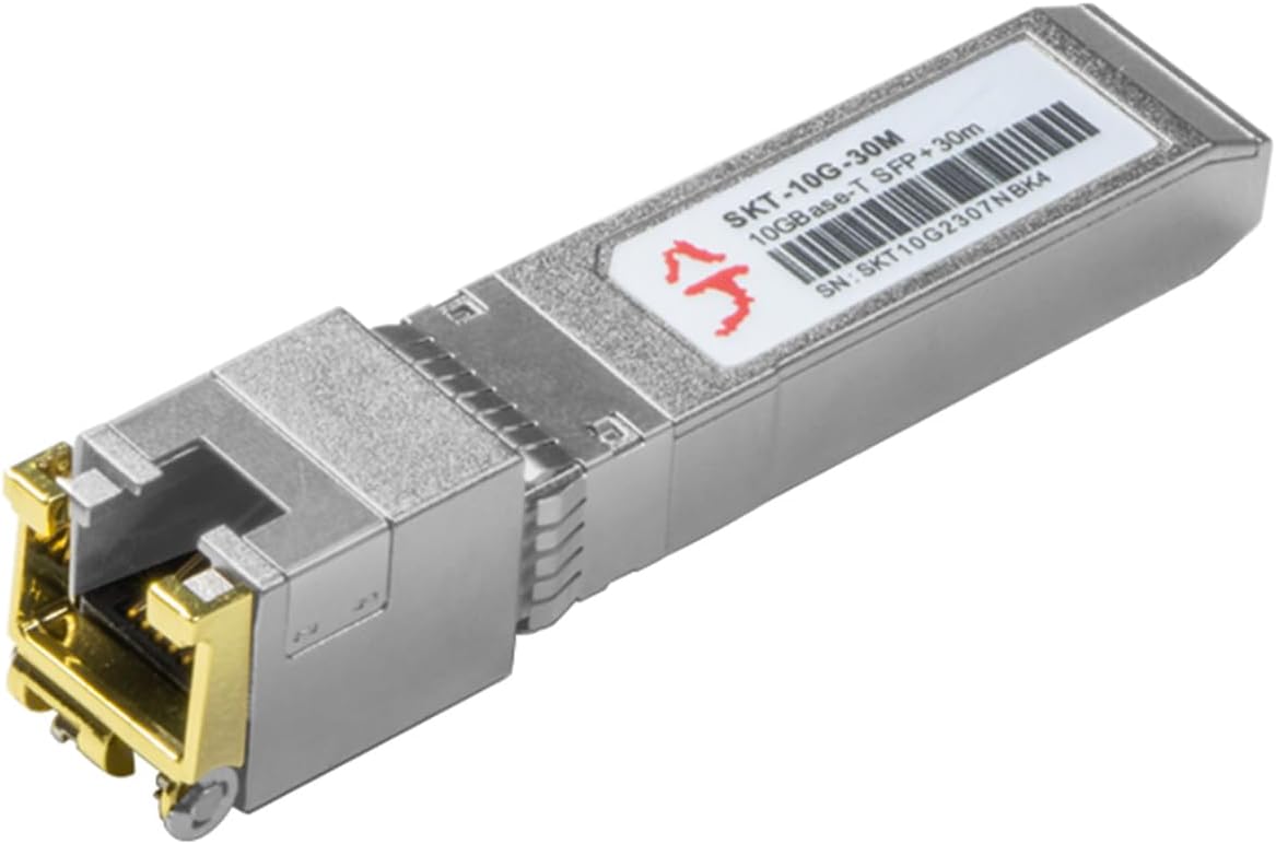 10GBase-T SFP+ to RJ45 Transceiver, 10G Copper SFP+ to Ethernet Module, Up to 30m, Plug and Play, Compatible with Cisco, Meraki, Ubiquiti, Fortinet, Mikrotik, Netgear, TP-Link and More