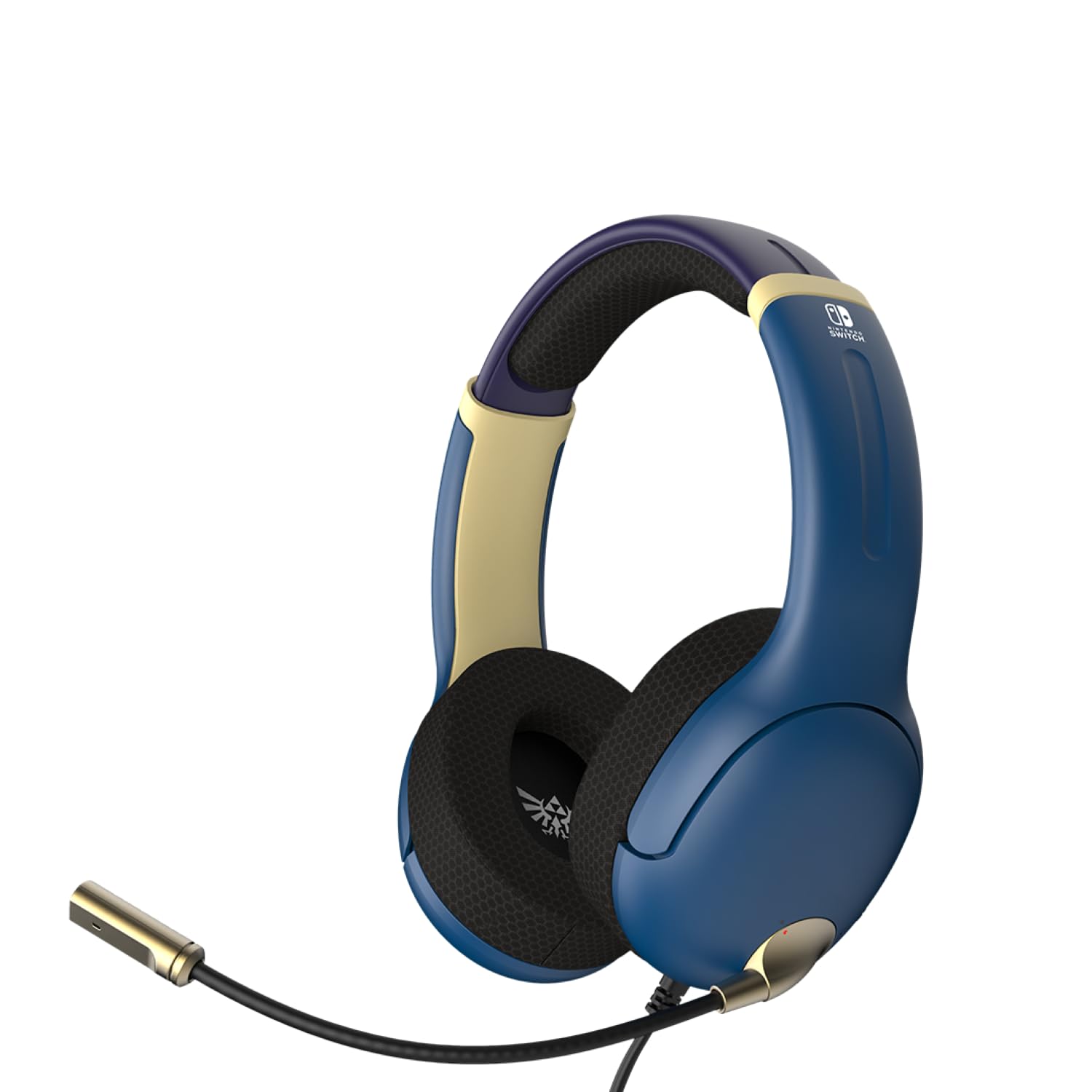 PDP Gaming AIRLITE Wired Stereo Headset with Noise-Cancelling Mic for Nintendo Switch/Switch Lite/Switch OLED (Legend of Zelda Hyrule Blue)