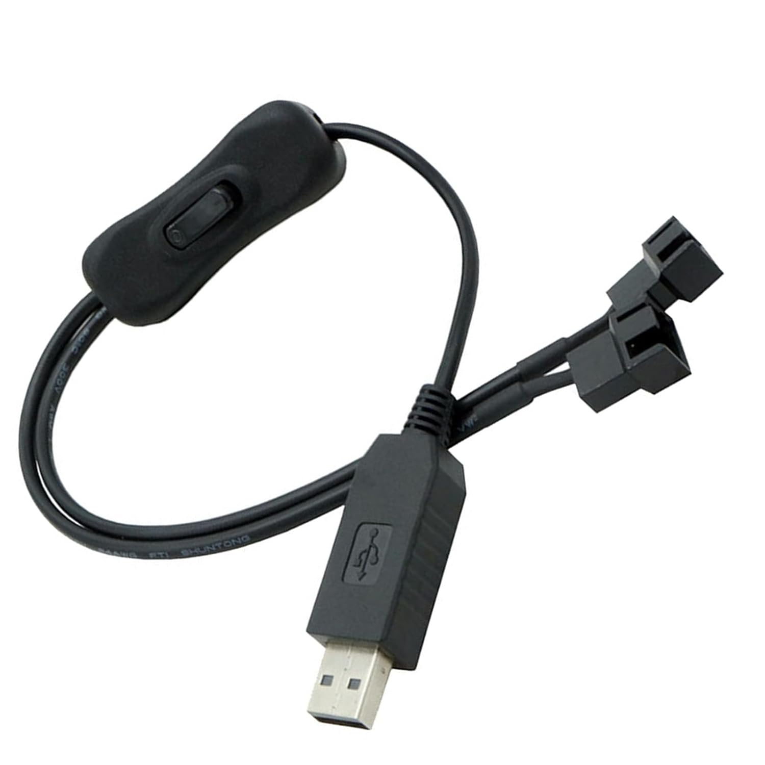 USB Cable, USB to 4Pin PC Fan Power Adapter Cable, 12V Output for Computer Cooling Fans, PVC