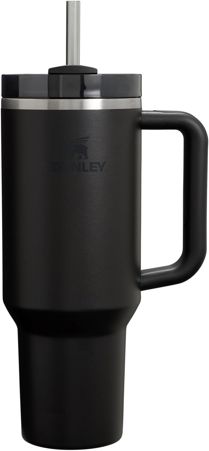 Stanley Quencher H2.0 Tumbler with Handle & Straw 40 oz | Twist On 3-Way Lid | Cupholder Compatible for Travel | Insulated Stainless Steel Cup | BPA-Free | Black 2.0