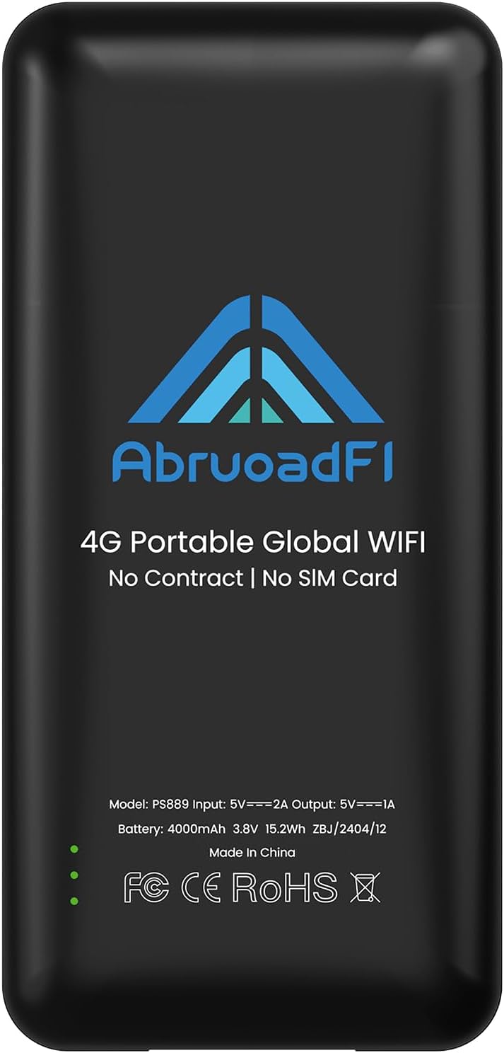 Travel Router for International Travel, No SIM Card & Contract Required, Pay as You go Mobile Hotspot Device, Available in 136 Countries