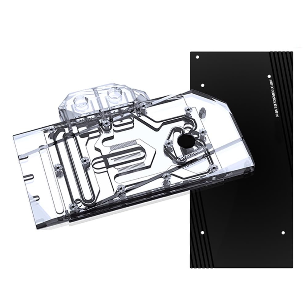 GRANZON GPU Waterblock Water Cooling Block Use for NVIDIA GeForce RTX 3070/ RTX 3060Ti Founder Edition GPU Card/Copper Cooler Radiator/D-RGB/with Metal Backplate/N-RTX3070FE-X