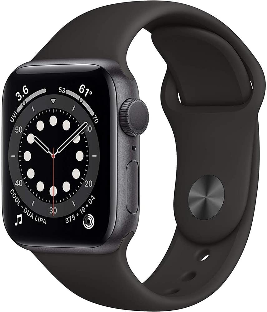 Apple Watch Series 6 (GPS + Cellular, 40mm) – Space Gray Aluminum Case with Black Sport Band (Renewed)