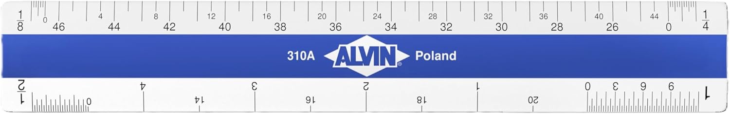 ALVIN Plastic Architect Scale, 310A, Scale for Drafting and Drawing, Great for Students and Professionals – 6 Inches (Architect)