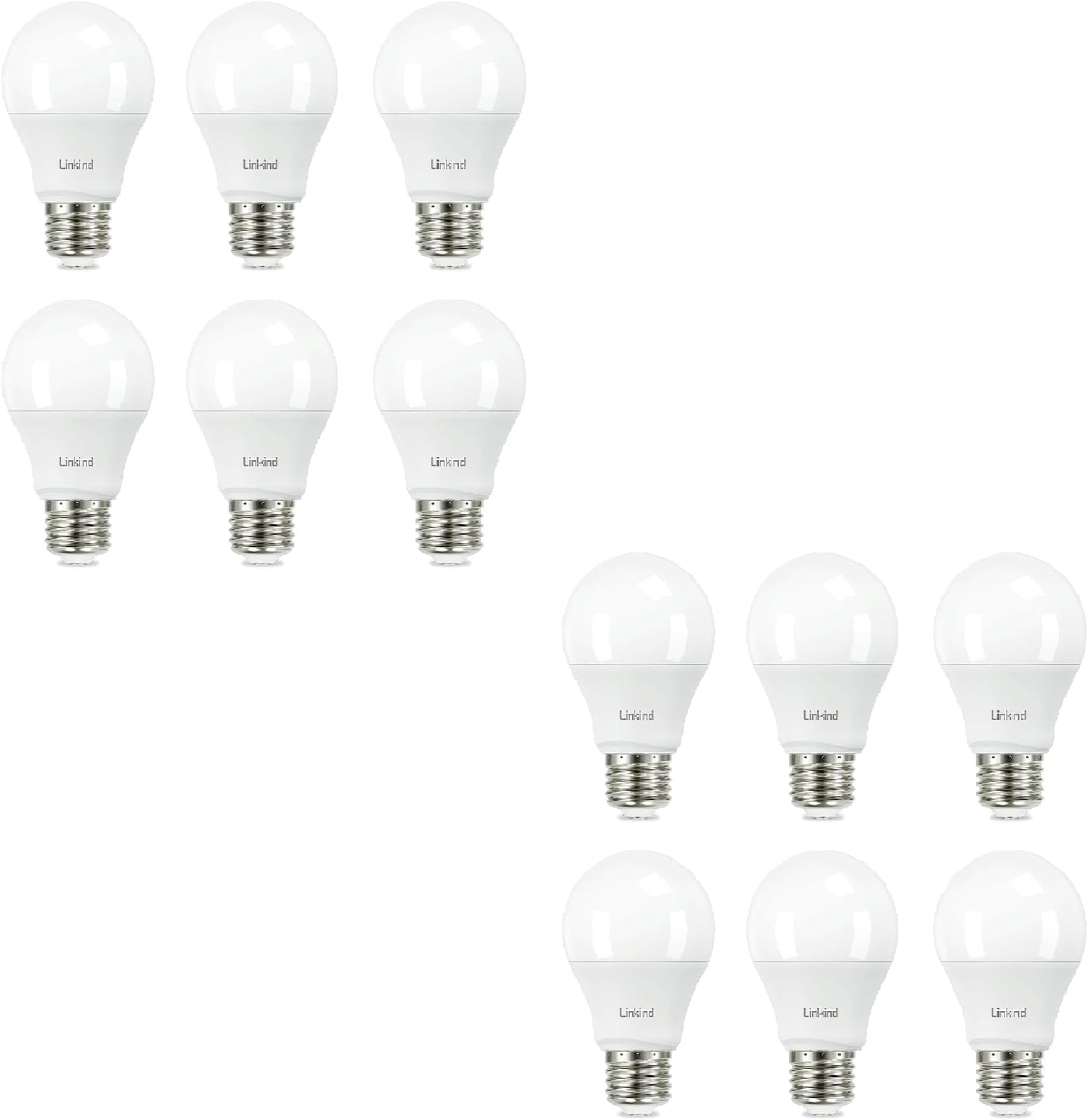 Linkind 60W Equivalent, A19 LED Light Bulbs, Dimmable Bulbs 2700K Soft White & Non Dimmable Bulbs 5000K Daylight Bulbs