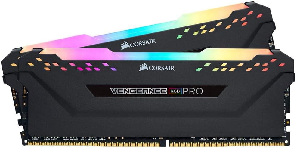 Corsair Vengeance RGB Pro 16GB (2x8GB) DDR4 3600 (PC4-28800) C18 AMD Optimized Memory – Black