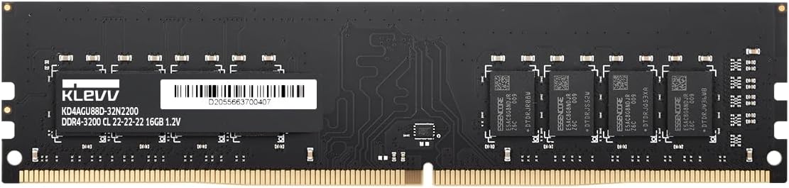 KLEVV DDR4 16GB (1x16GB) 3200MHz CL22 1.2V UDIMM Desktop Ram Memory SK Hynix Chip (KD4AGUA80-32N220A)