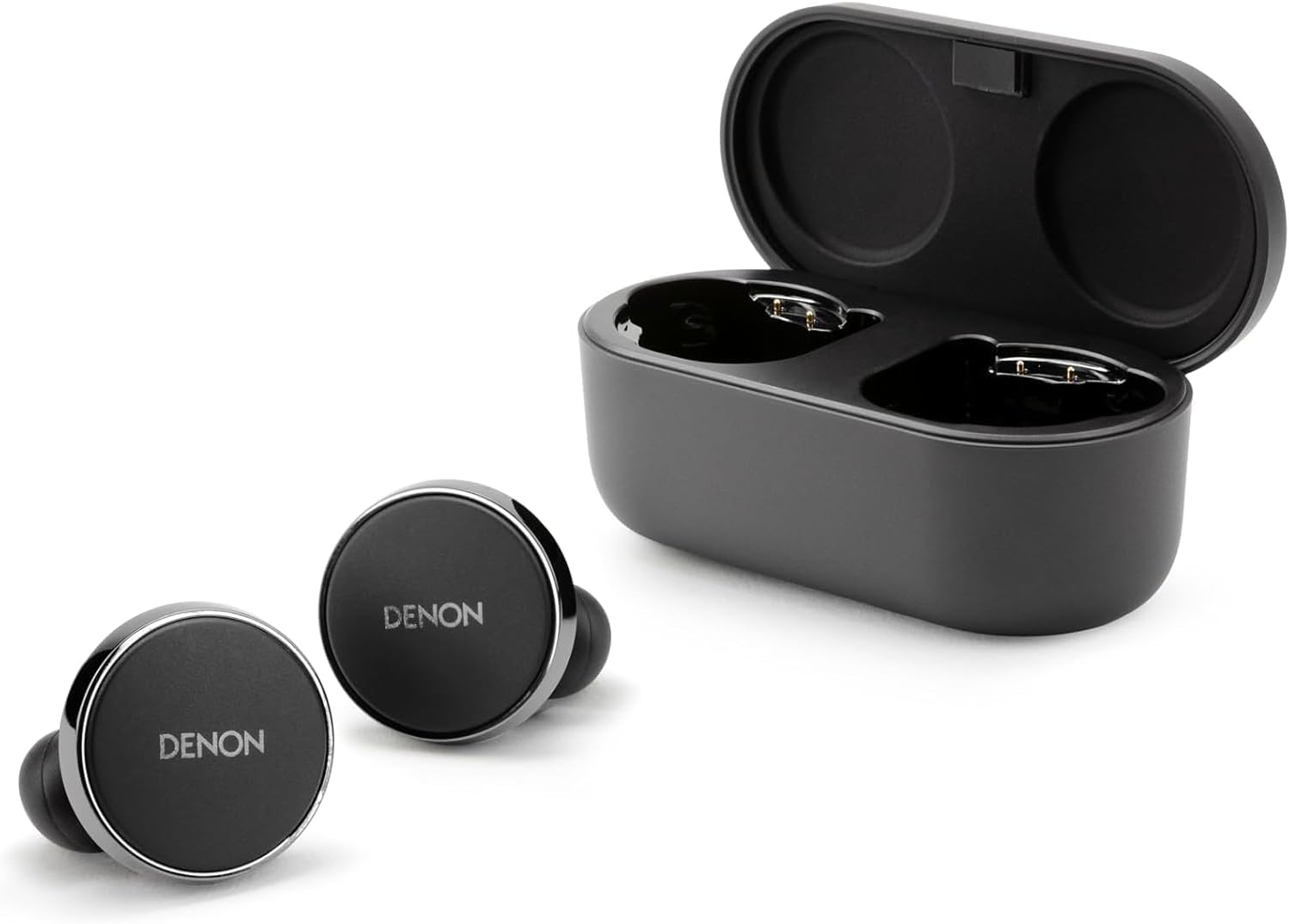 Denon PerL Pro True Wireless Earbuds – Adaptive Active Noise Cancelling, Personalized Sound with Masimo Adaptive Acoustic Technology, Spatial Audio, Long-Lasting Battery, Wireless Charging, Black