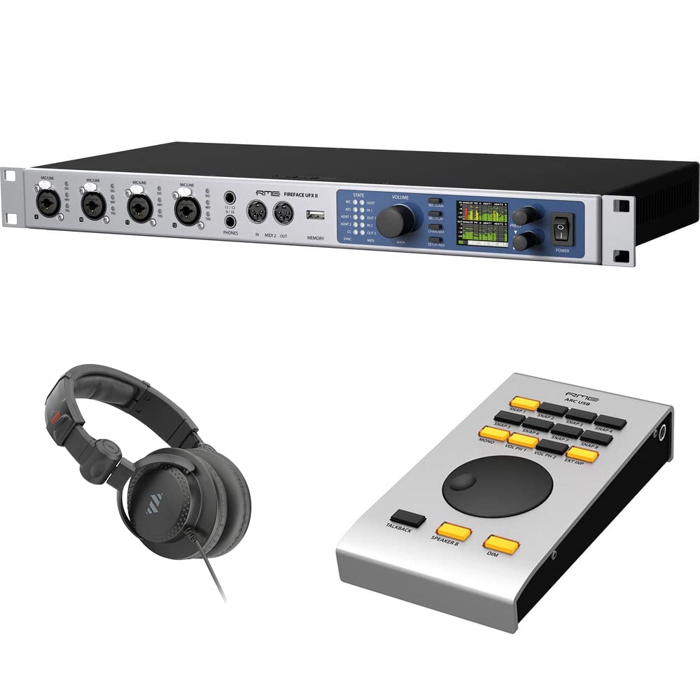 RME Fireface UFX II USB Audio/MIDI Interface Bundle ARC USB Remote Control and Polsen HPC-A30-MK2 Studio Headphone