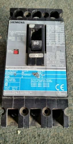 Siemens ED63B090 90 AMP Sentron Circuit Breaker